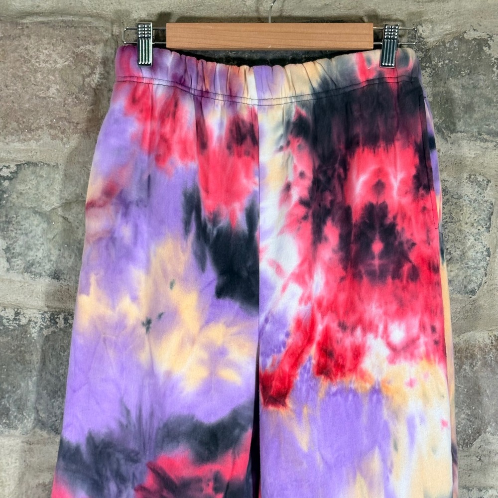 Refuge Athletics Tie Dye Sweatpants‎ Purple Pink Black Yellow Jogger Pants XS - Picture 7 of 13